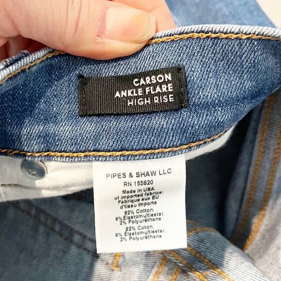 Veronica Beard Carson Crop Ankle High Rise Flare Jeans Blue 25 / 0 - Picture 4 of 4